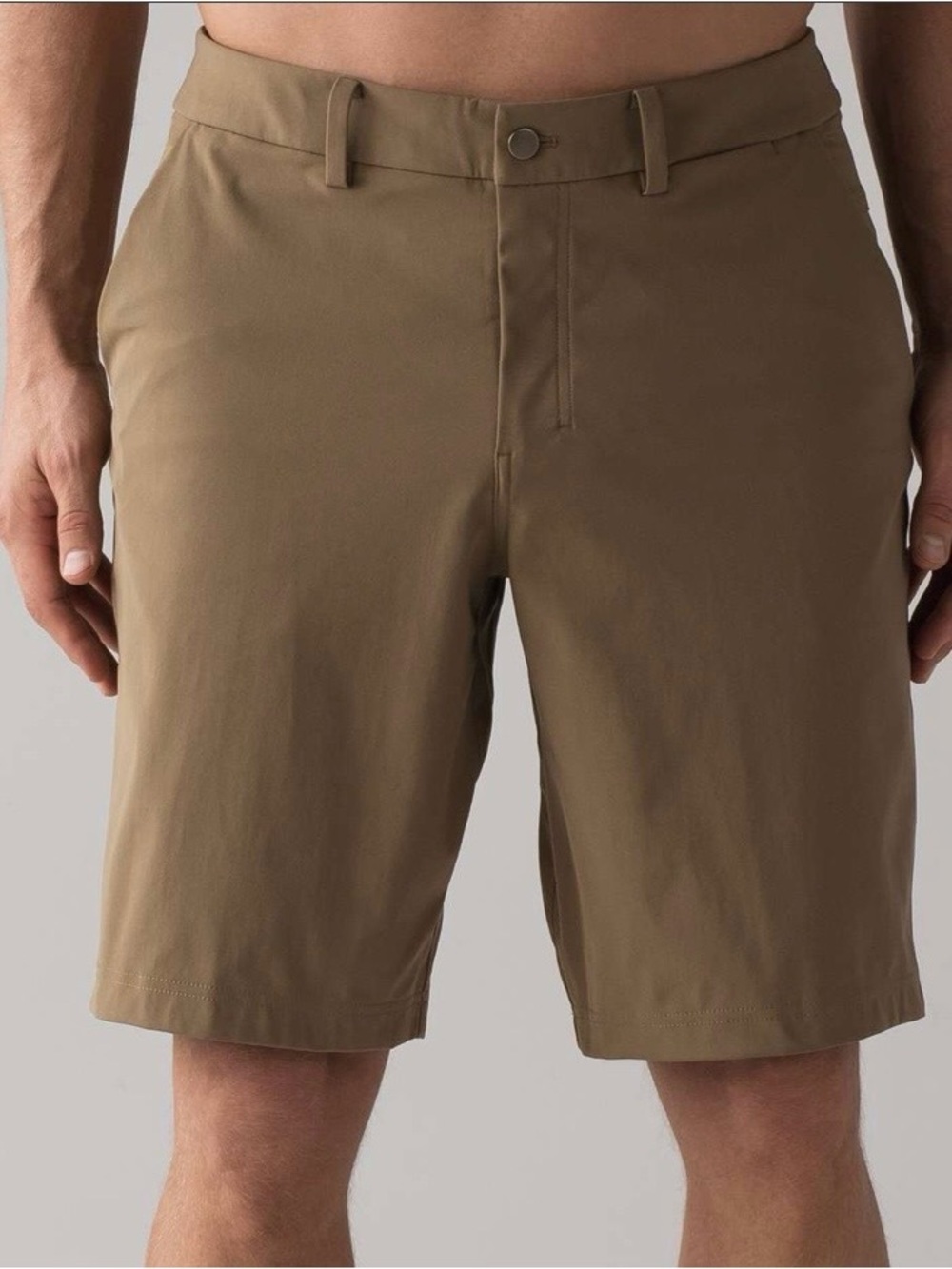 Lululemon The Works Chino Shorts Mens 38 Flat Front 11" Brown Artifact Golf